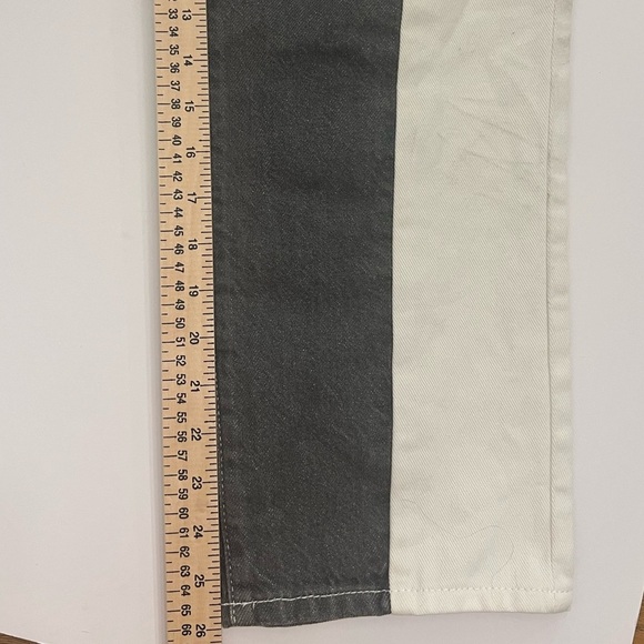 PACSUN High Rise Straight Black White Two Toned Denim Jeans Women Size 28 - Picture 12 of 12